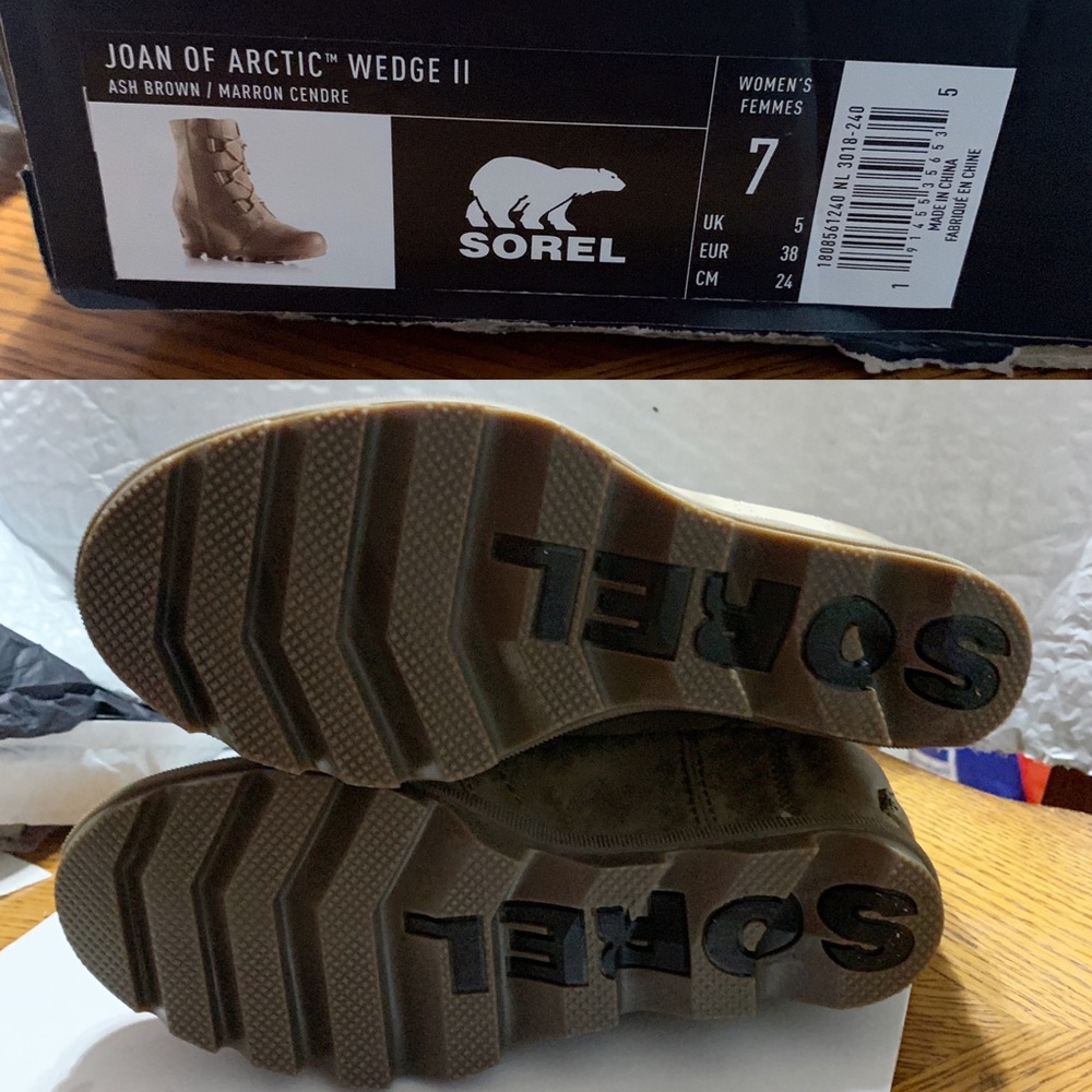 NWT Sorel Joan of Arctic Wedge II Bootie,Ash Brown - Picture 7 of 8